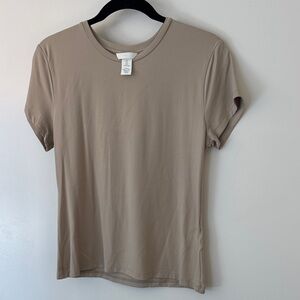 H&M Short Sleeve Crewneck Tee in Taupe